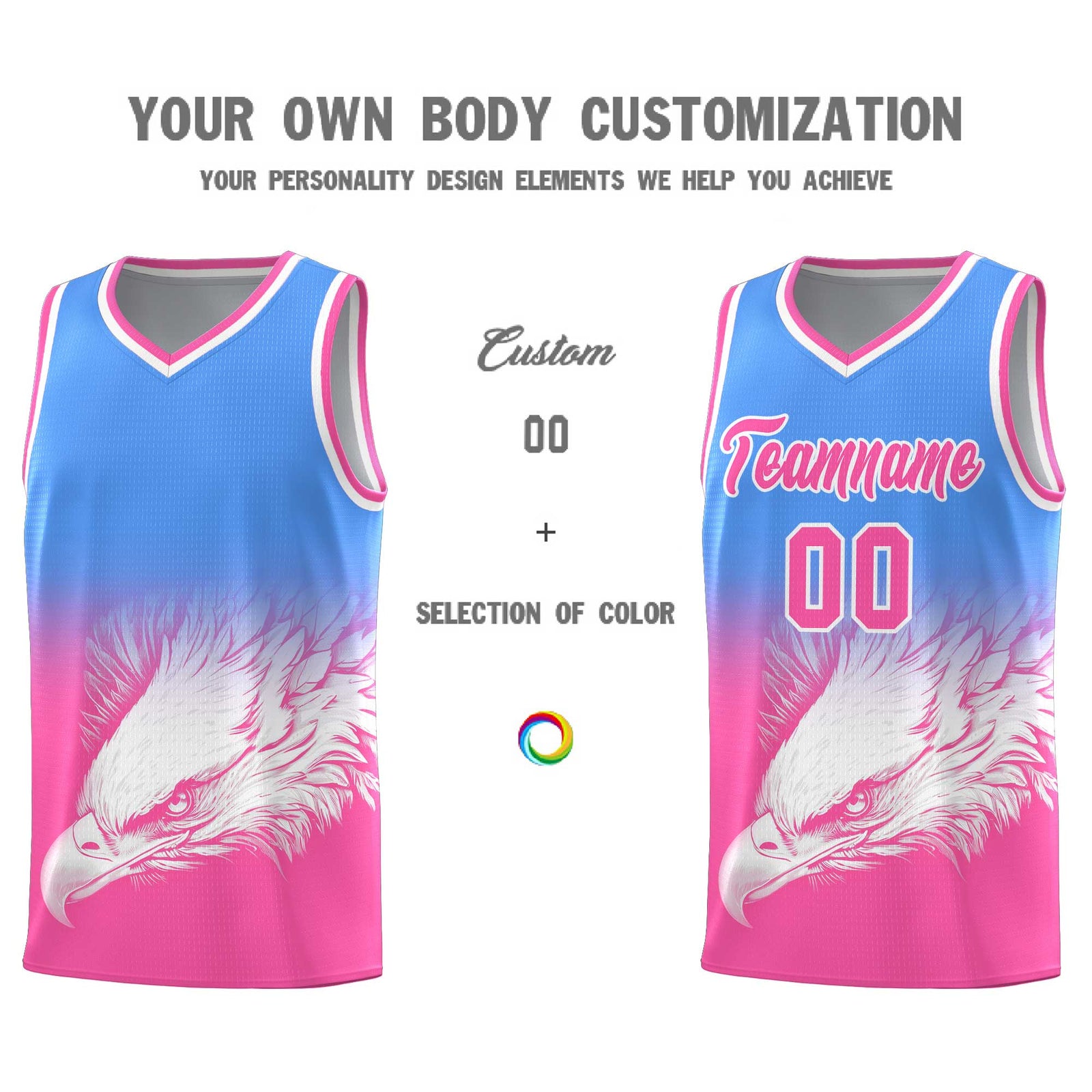 Custom Black Yellow Basketball Kits with Eagle Pattern
