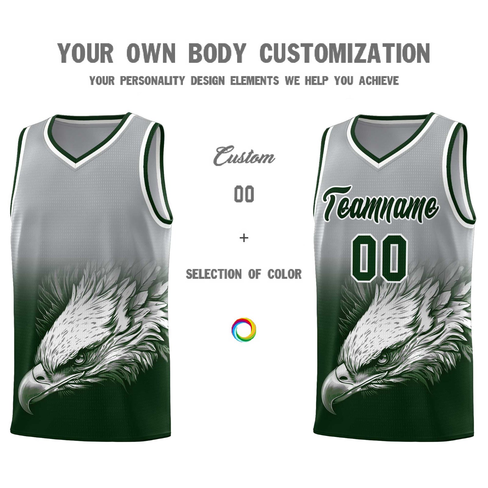 Custom Black Yellow Basketball Kits with Eagle Pattern