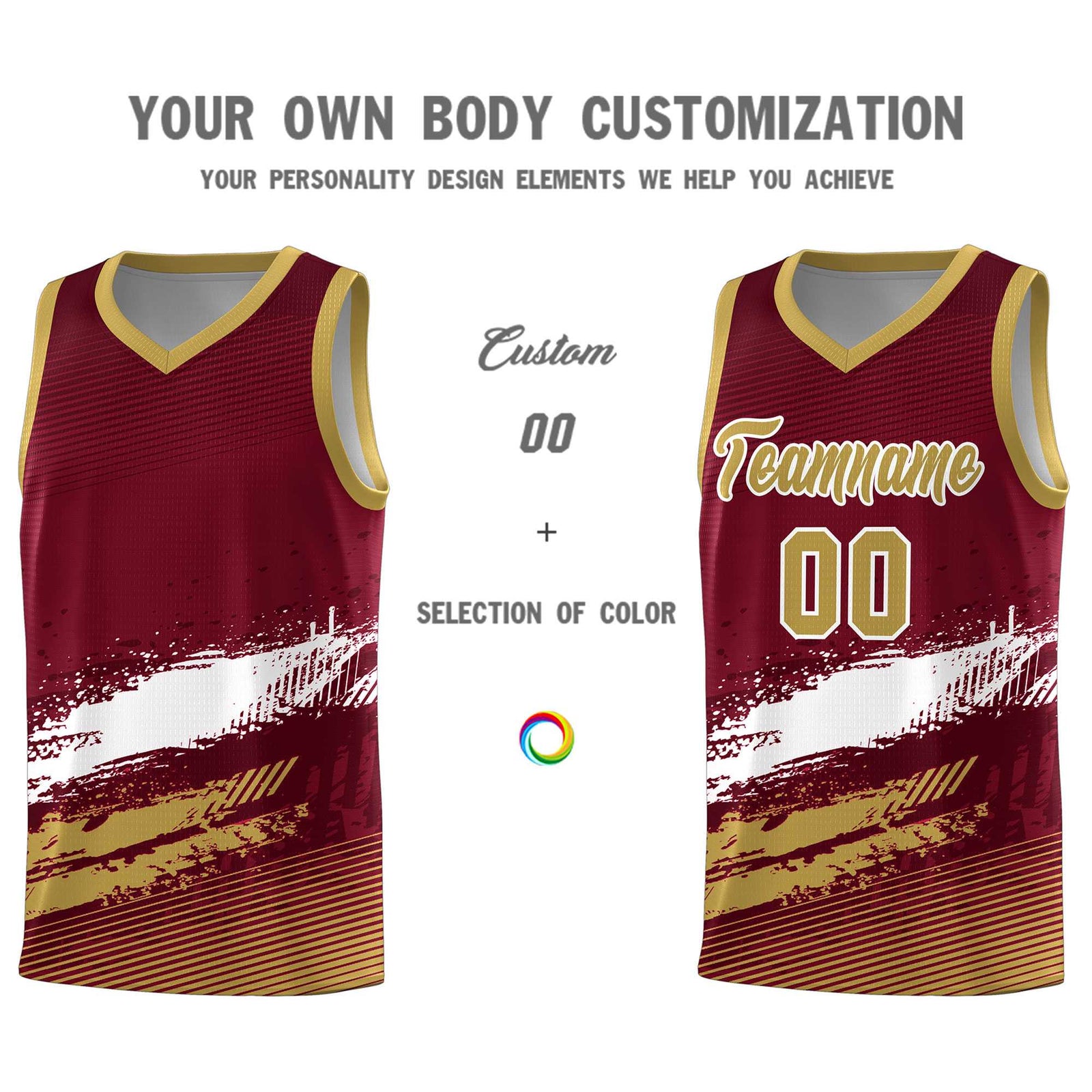 Custom Crimson White and Khaki Graffiti Pattern Sports Uniform Basketball Jersey