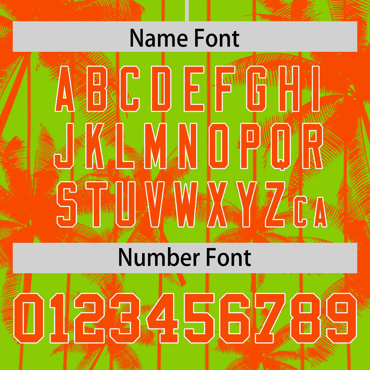 Custom Neon Green Orange Pinstripe Coconut Tree Pattern Authentic Baseball Jersey