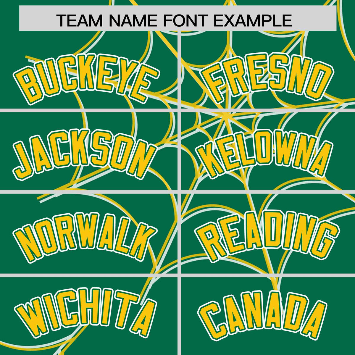 Custom Kelly Green-Gold Spider Web Pattern Raglan Sleeves Authentic Baseball Jersey