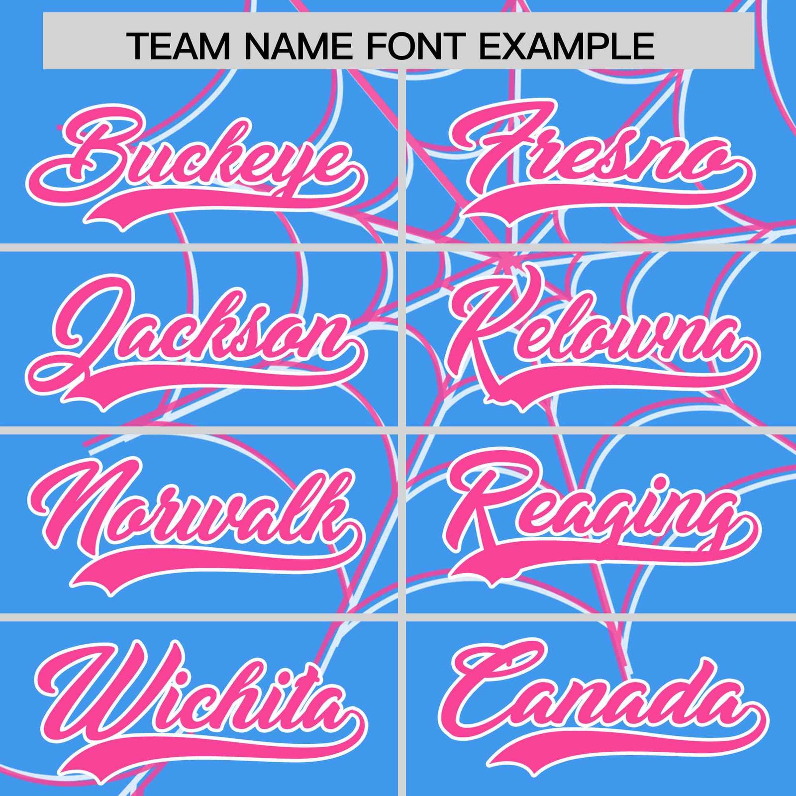 Custom Powder Blue-Pink Spider Web Pattern Raglan Sleeves Authentic Baseball Jersey
