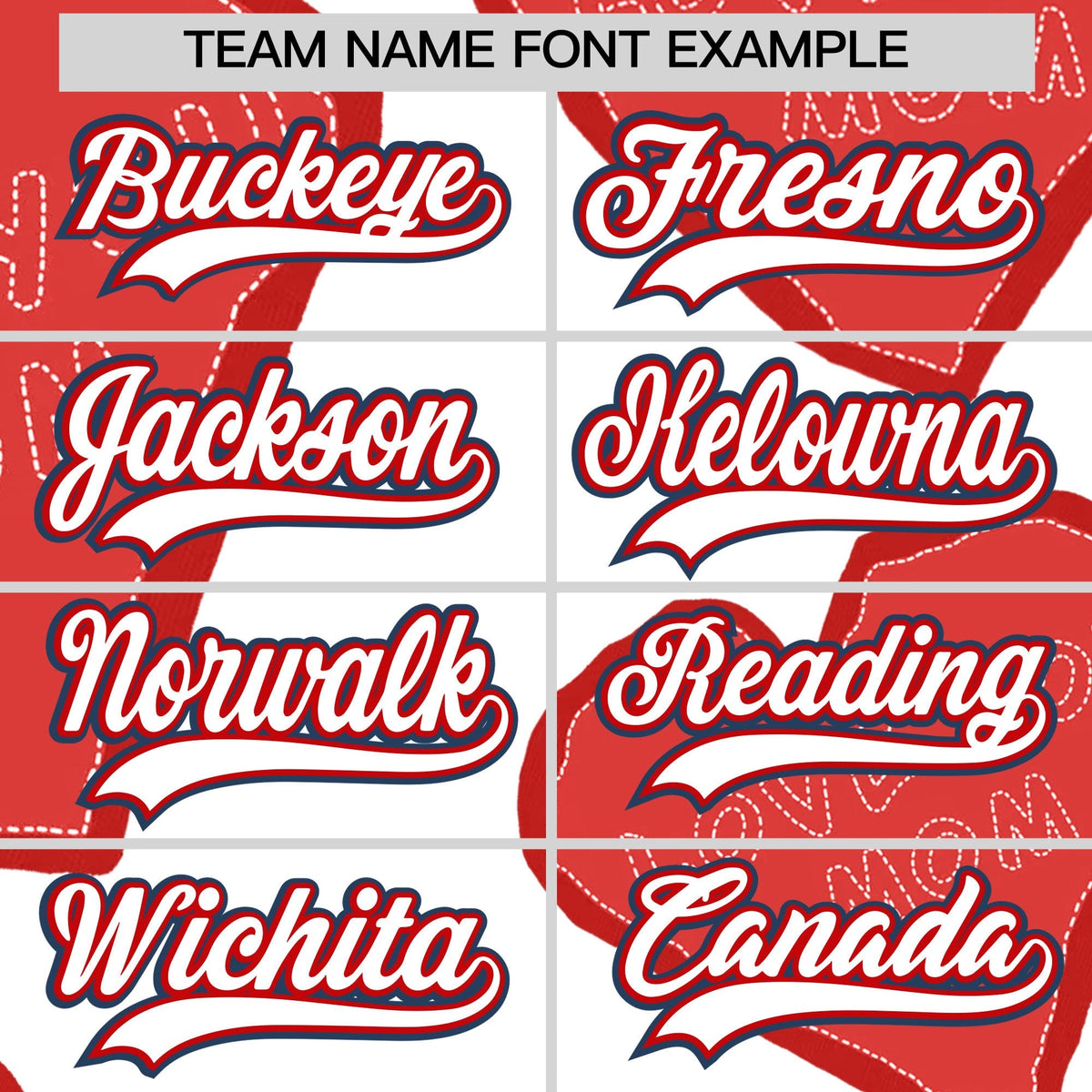 Custom White Red Mother's Day Style Graffiti Pattern Stretch Fabric Baseball Jersey| KXKSHOP