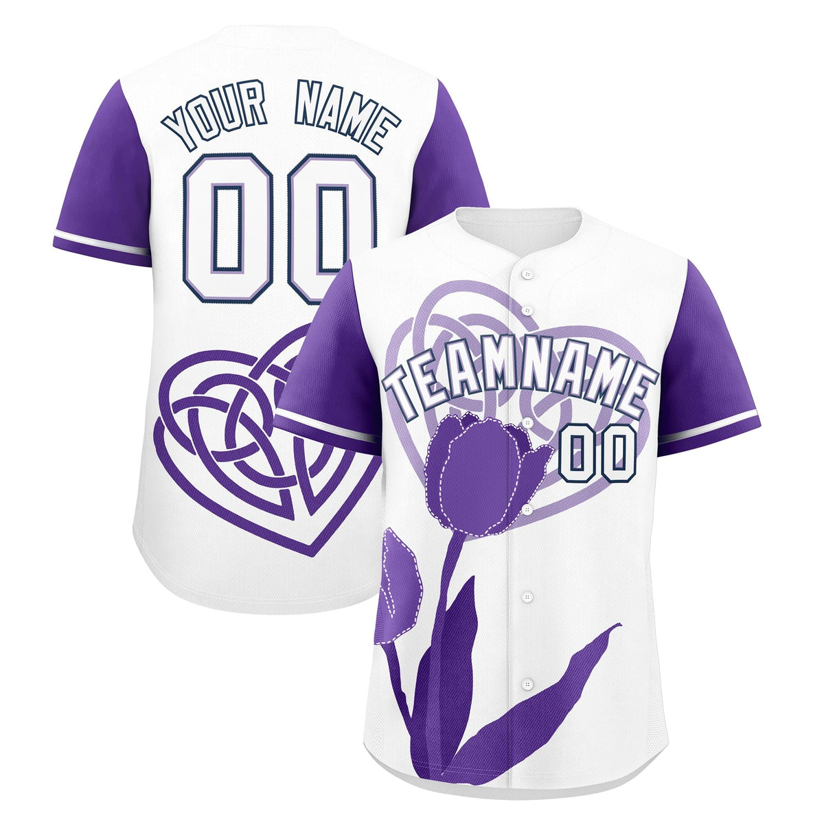 Custom White Light Purple Mother's Day Style Graffiti Pattern Quick Dry Baseball Jersey| KXKSHOP