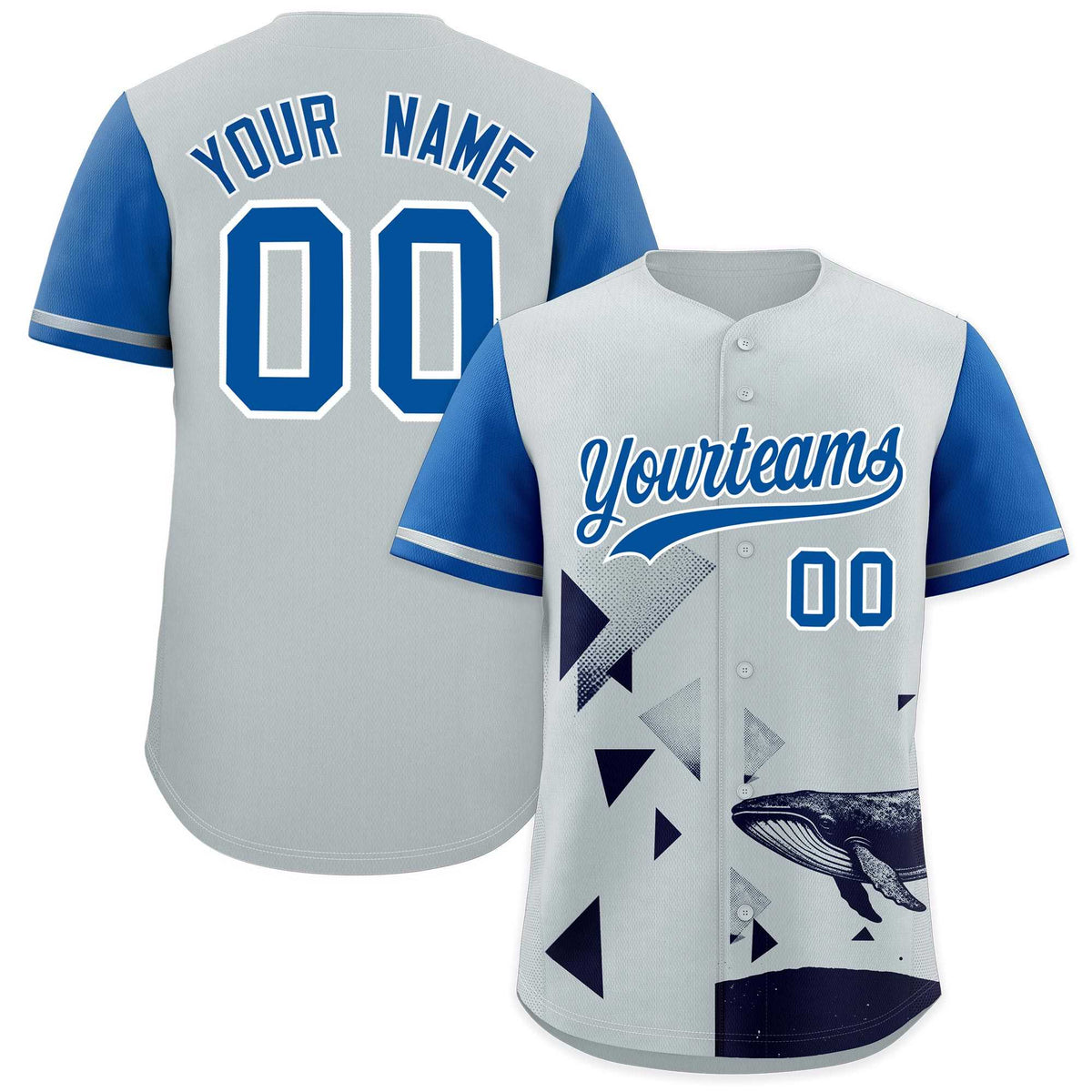 Custom Royal Silver Raptor Series Raglan Sleeves Street Style Baseball Jersey