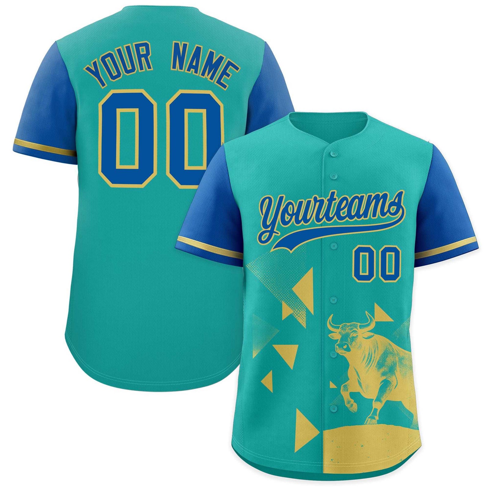 Custom Royal Aqua Raptor Series Raglan Sleeves Urban Style Baseball Jersey