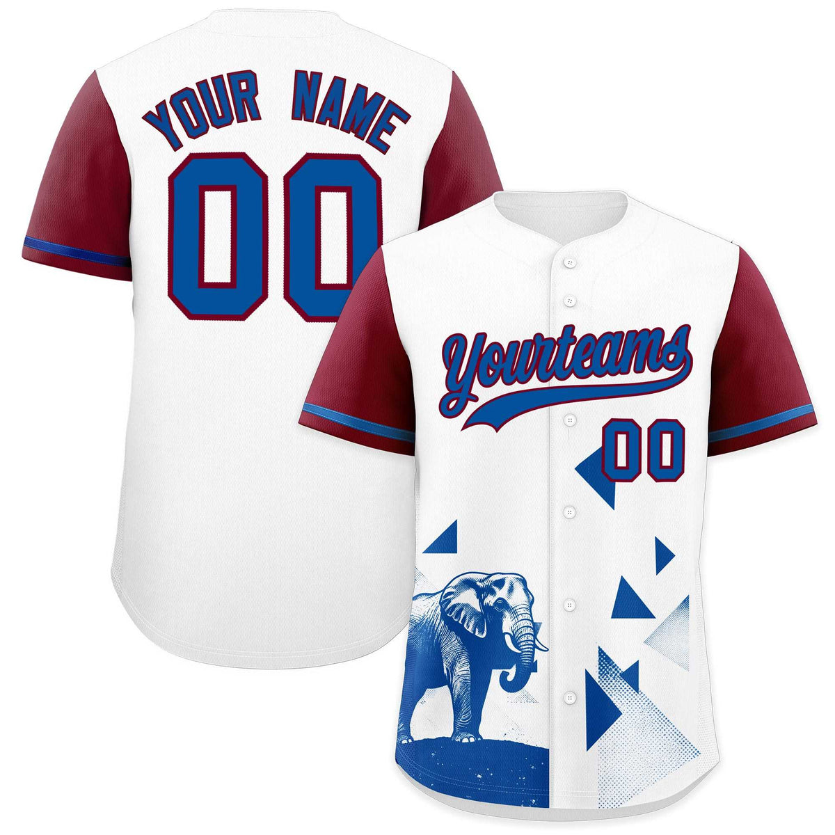 Custom Crimson White Raptor Series Raglan Sleeves Wrinkle-Resistant Baseball Jersey