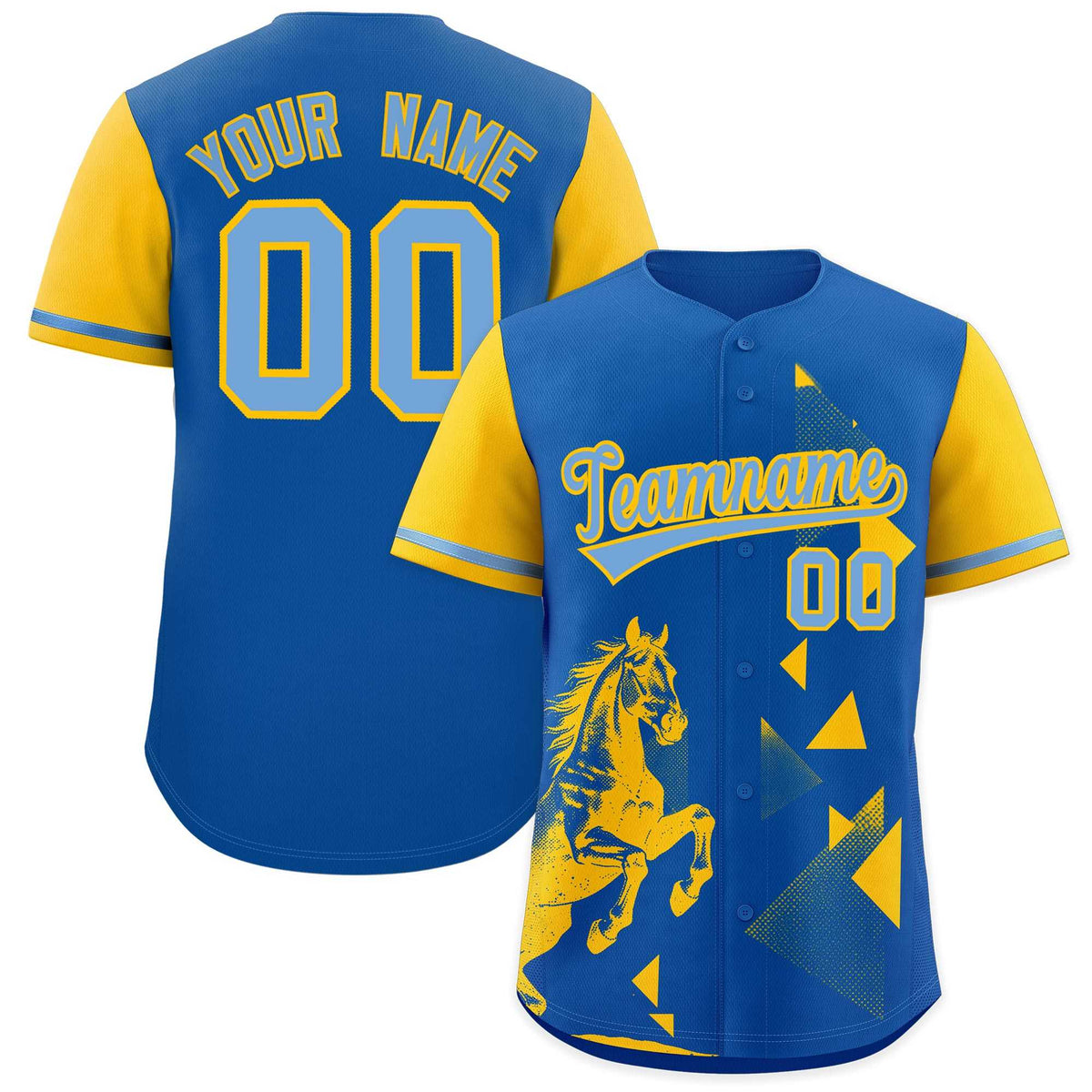 Custom Yellow Royal Raptor Series Raglan Sleeves Breathable Baseball Jersey |KXKSHOP