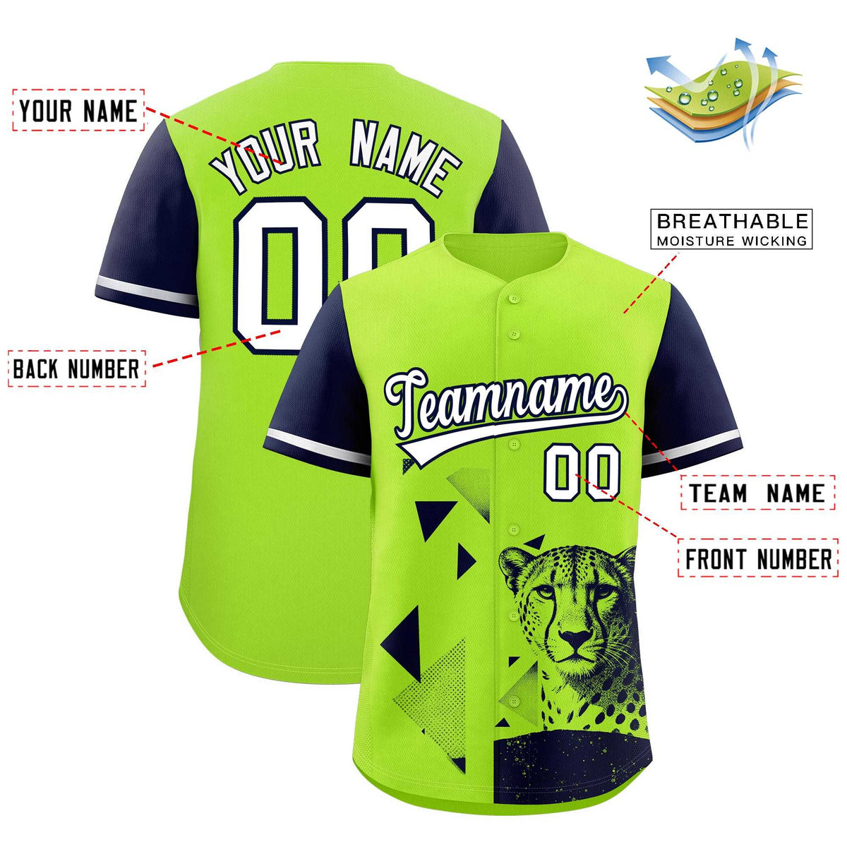 Custom Navy Neon Green Raptor Series Raglan Sleeves Casual Sports Baseball Jersey |KXKSHOP