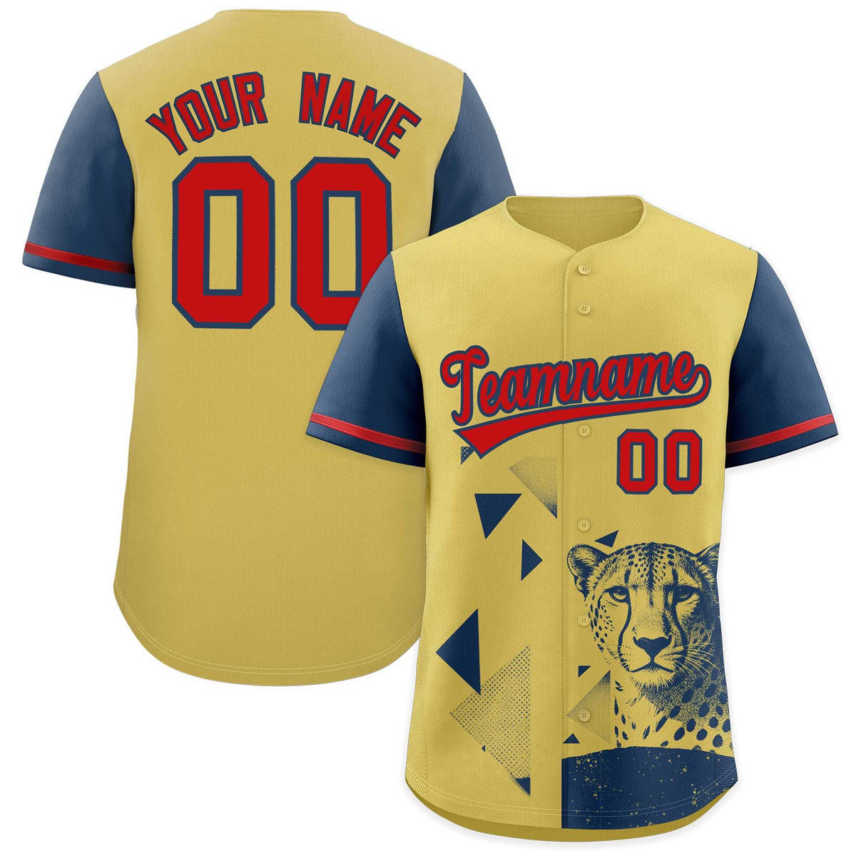Custom Midnight Blue Old Gold Raptor Series Raglan Sleeves Lightweight Baseball Jersey |KXKSHOP