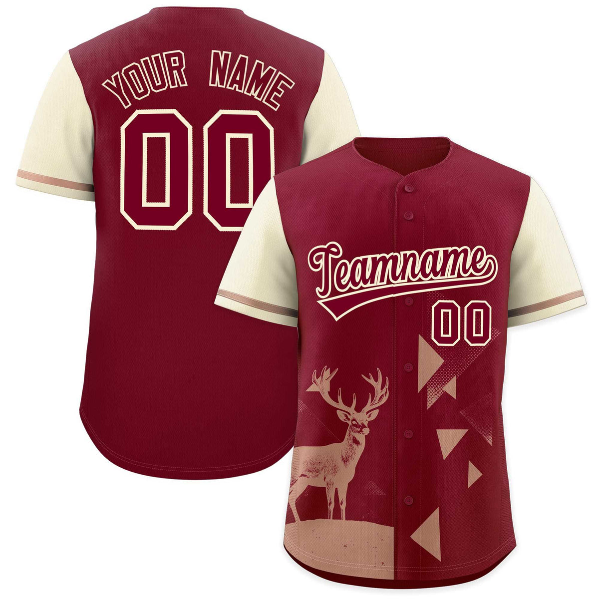 Custom Cream Crimson Raptor Series Raglan Sleeves Urban Style Baseball Jersey |KXKSHOP