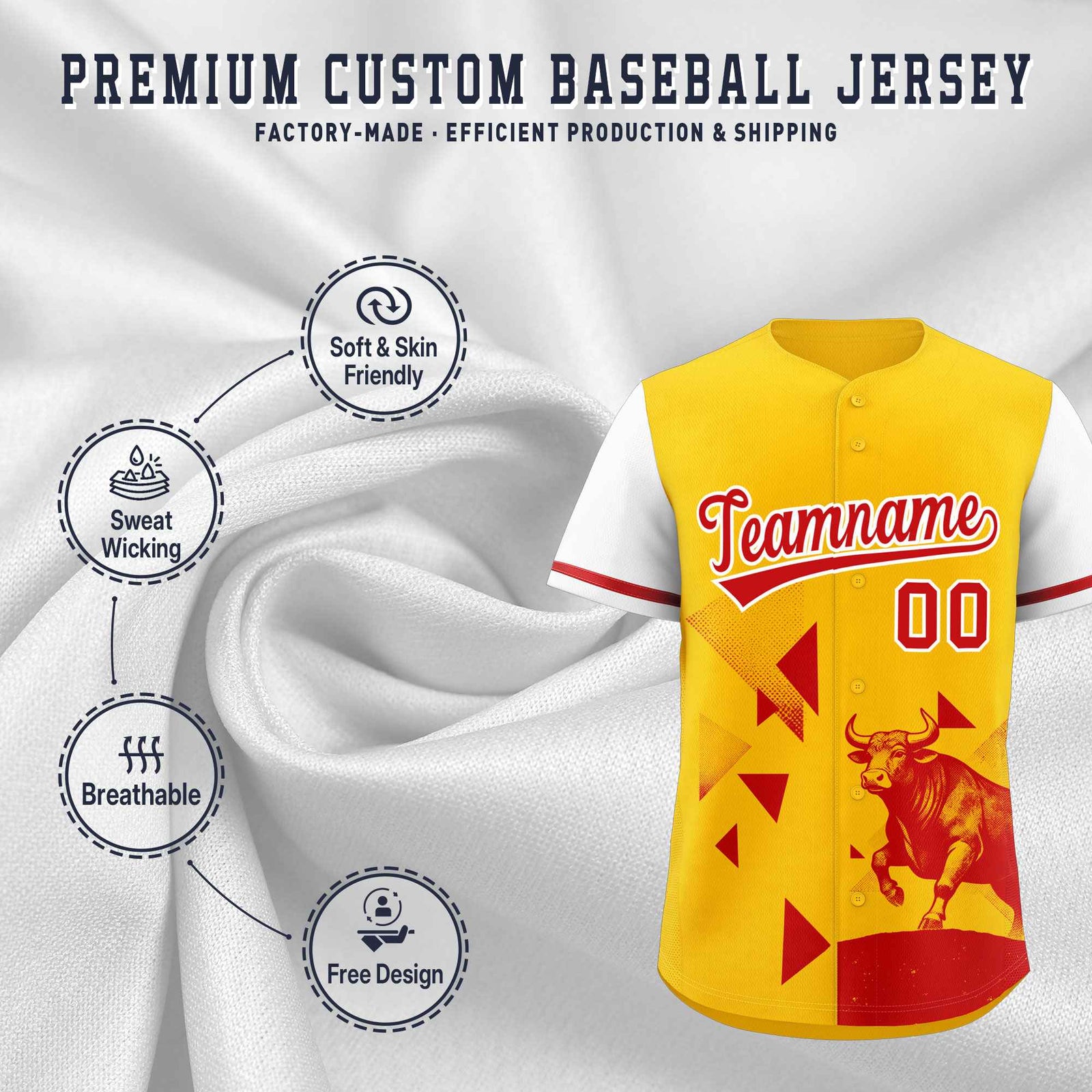 Custom White Yellow Raptor Series Raglan Sleeves Casual Sports Baseball Jersey |KXKSHOP