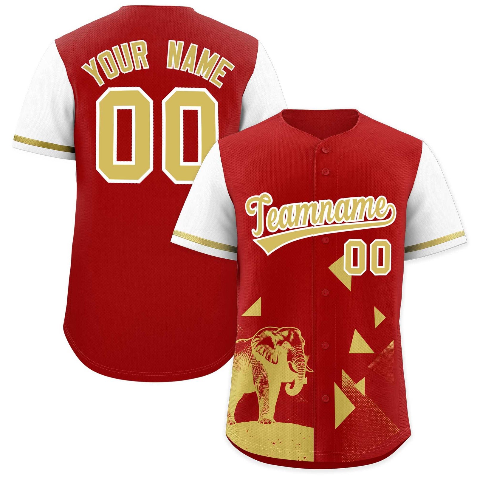 Custom Red White Raptor Series Raglan Sleeves Street Style Baseball Jersey |KXKSHOP