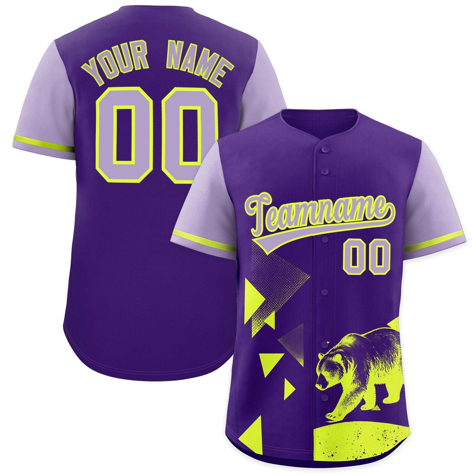 Custom Light Purple Purple Raptor Series Raglan Sleeves Wrinkle-Resistant Baseball Jersey |KXKSHOP
