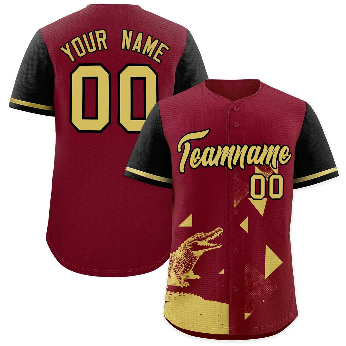Custom Black Crimson Raptor Series Raglan Sleeves Street Style Baseball Jersey