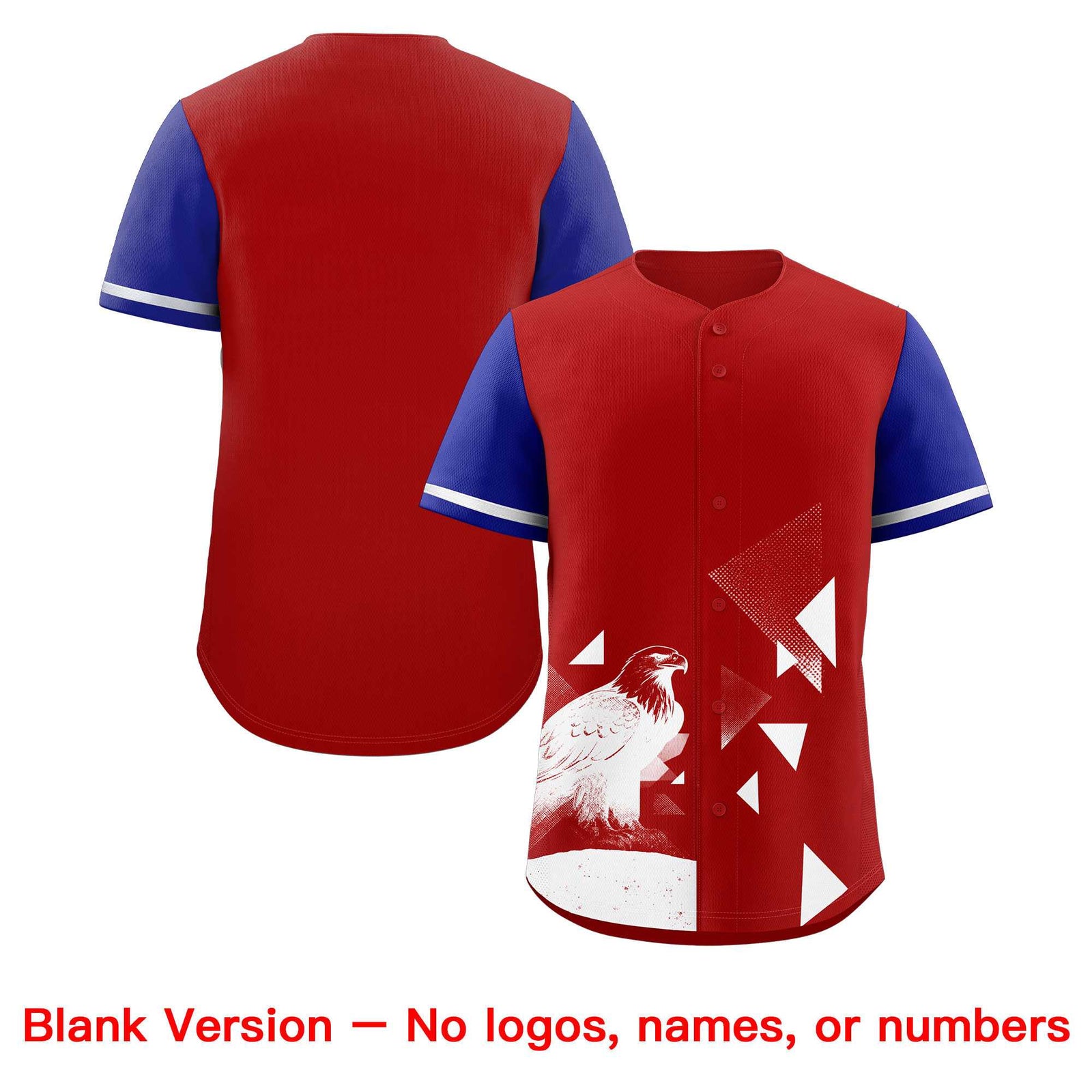 Custom Royal Red Raptor Series Raglan Sleeves Street Style Baseball Jersey