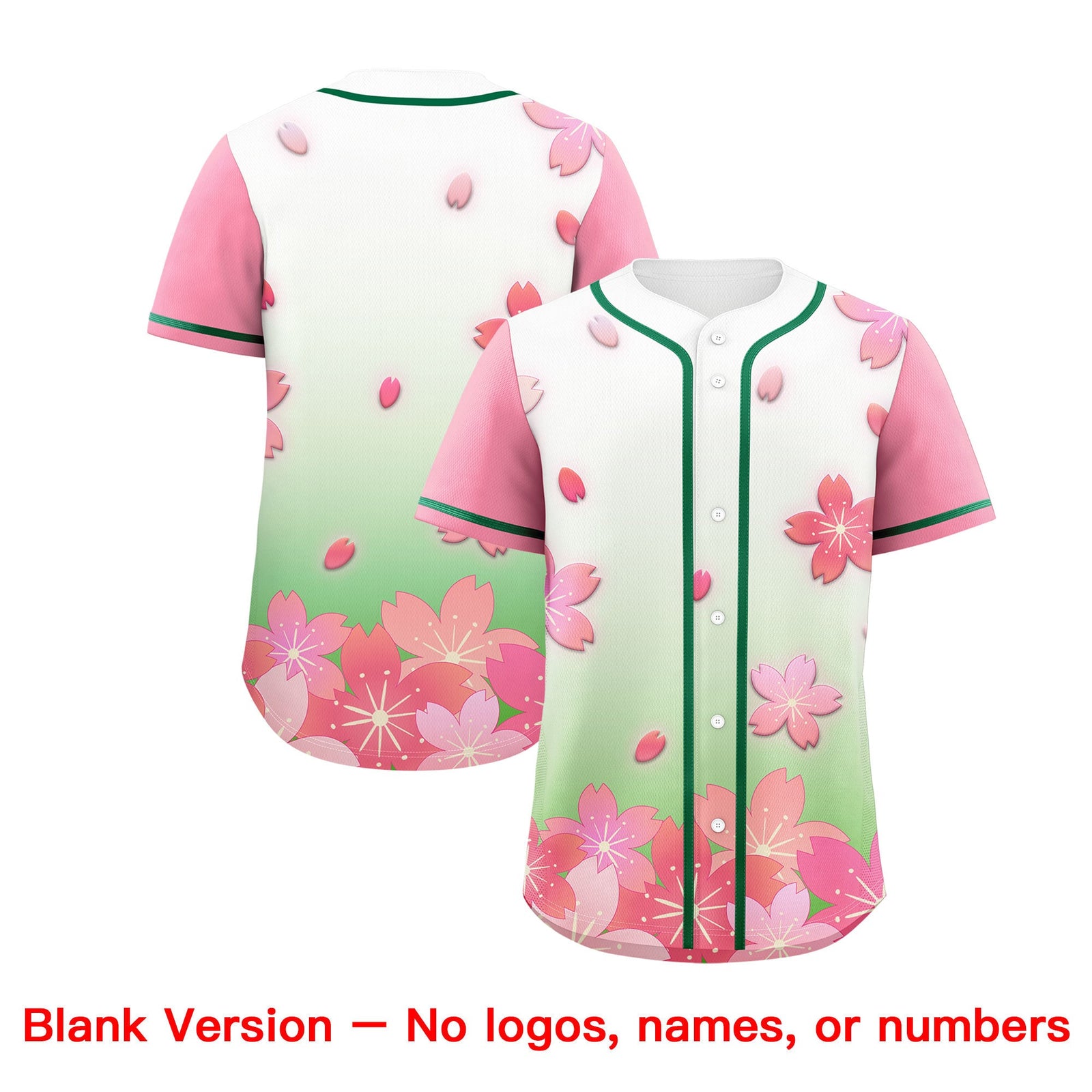 Custom Light Green Pink Gradient Fashion Elastic Baseball Jersey| KXKSHOP