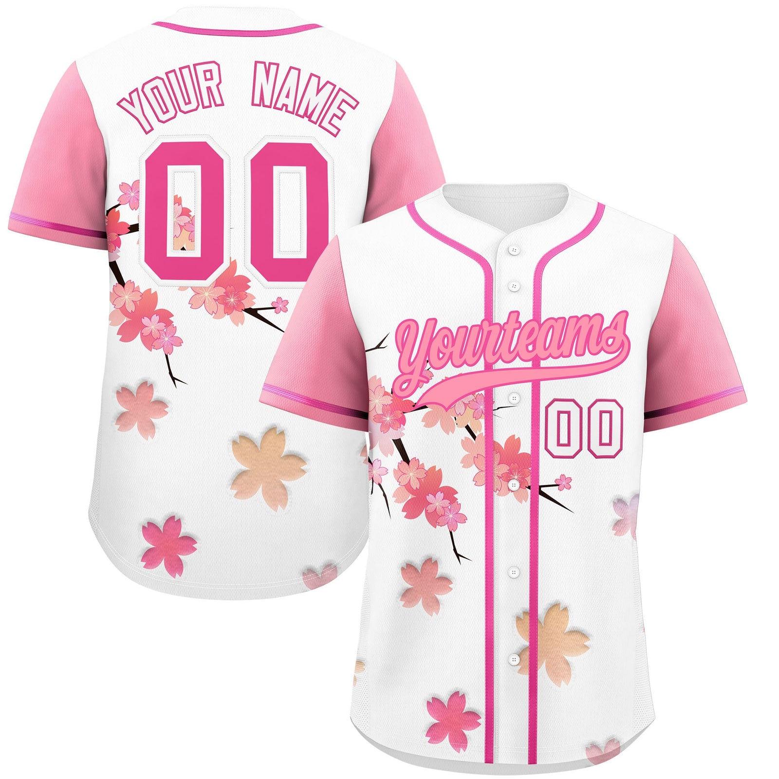 Custom White pink Gradient Fashion Elastic Baseball Jersey| KXKSHOP