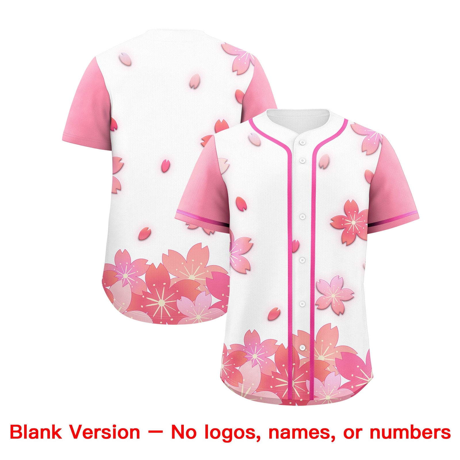 Custom White Pink Gradient Fashion Elastic Baseball Jersey| KXKSHOP