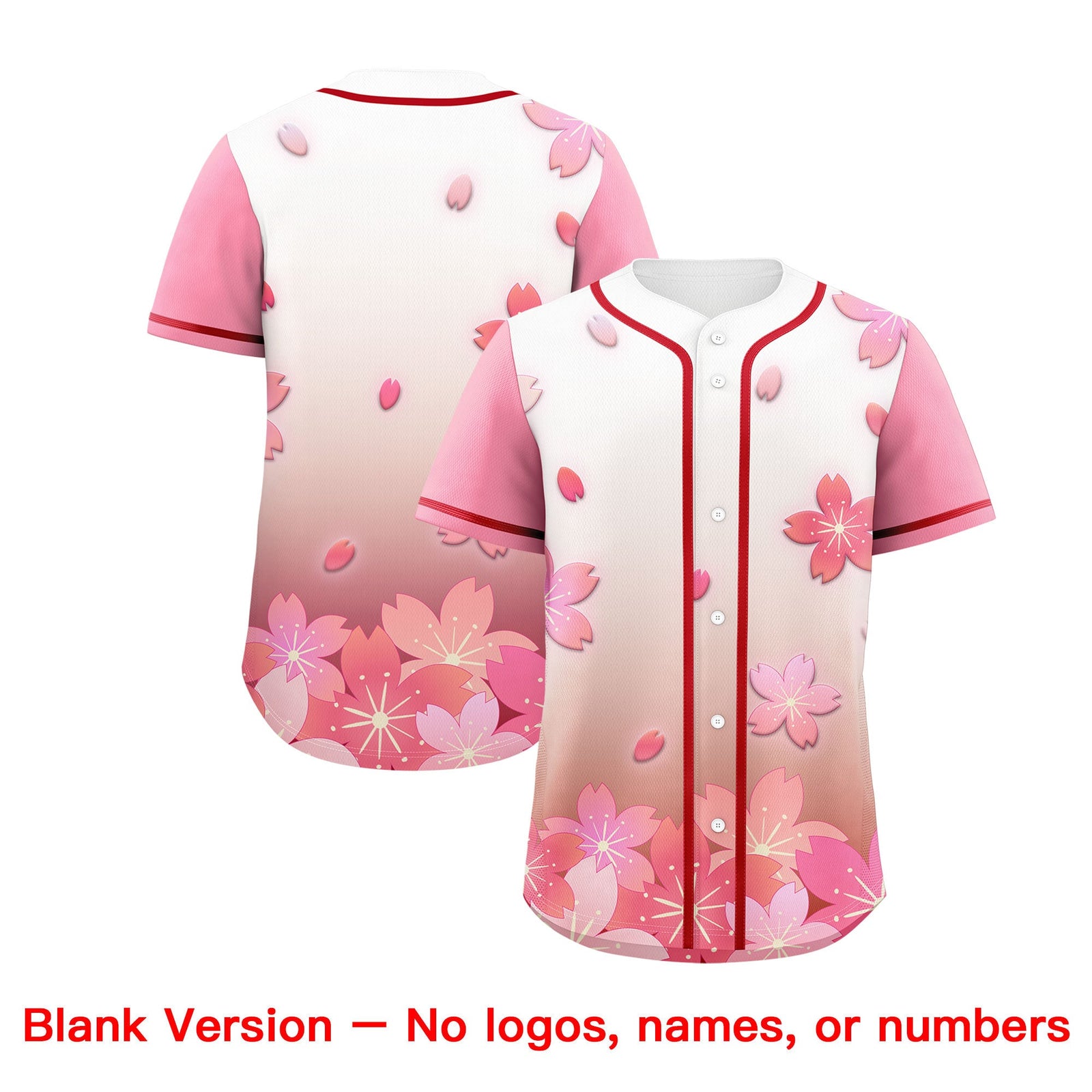 Custom Red Pink Gradient Fashion Elastic Baseball Jersey| KXKSHOP