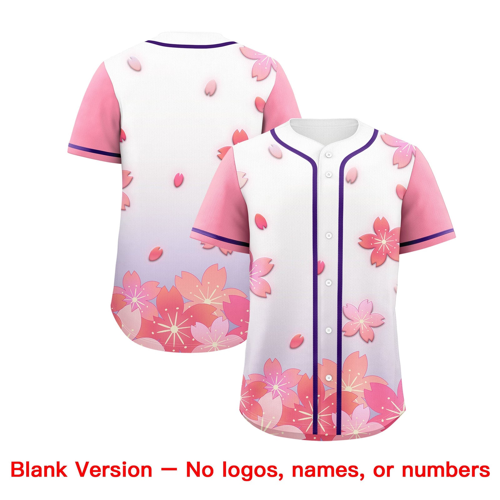 Custom Purple Pink Gradient Fashion Elastic Baseball Jersey| KXKSHOP