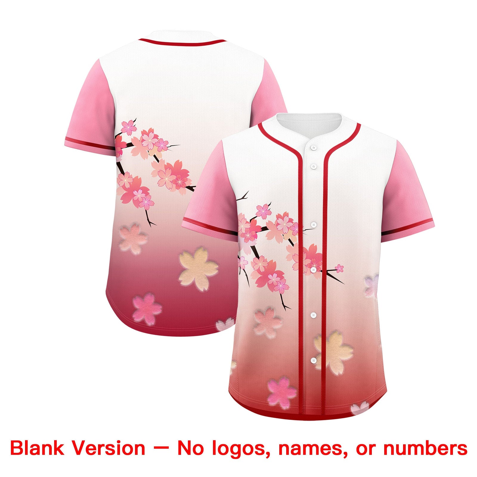 Custom Pink Red Gradient Fashion Elastic Baseball Jersey| KXKSHOP