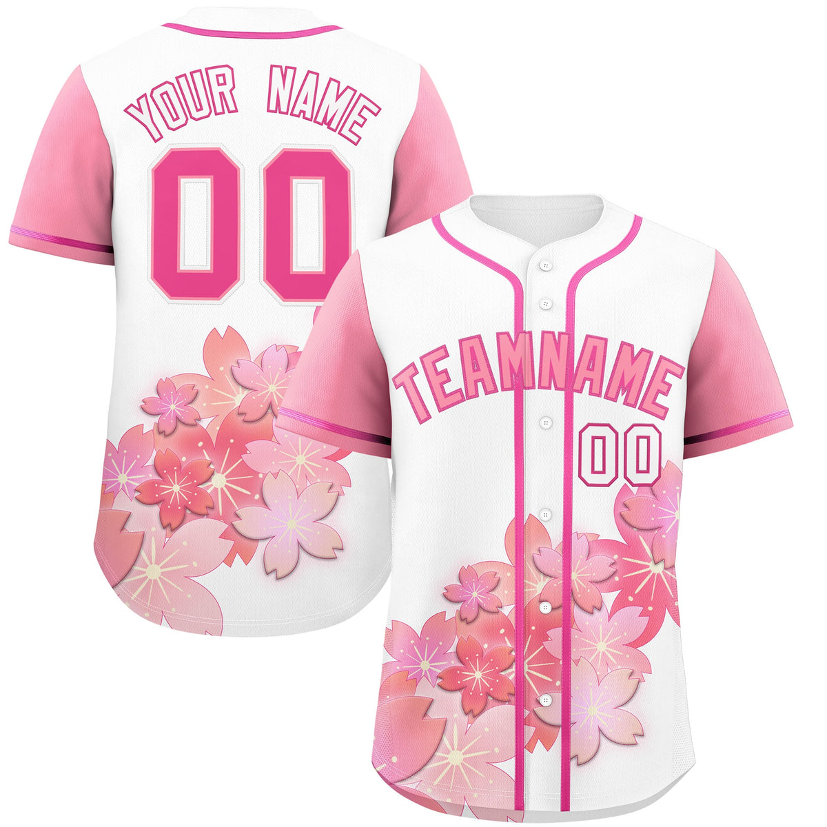 Custom White Pink Gradient Fashion Elastic Baseball Jersey| KXKSHOP
