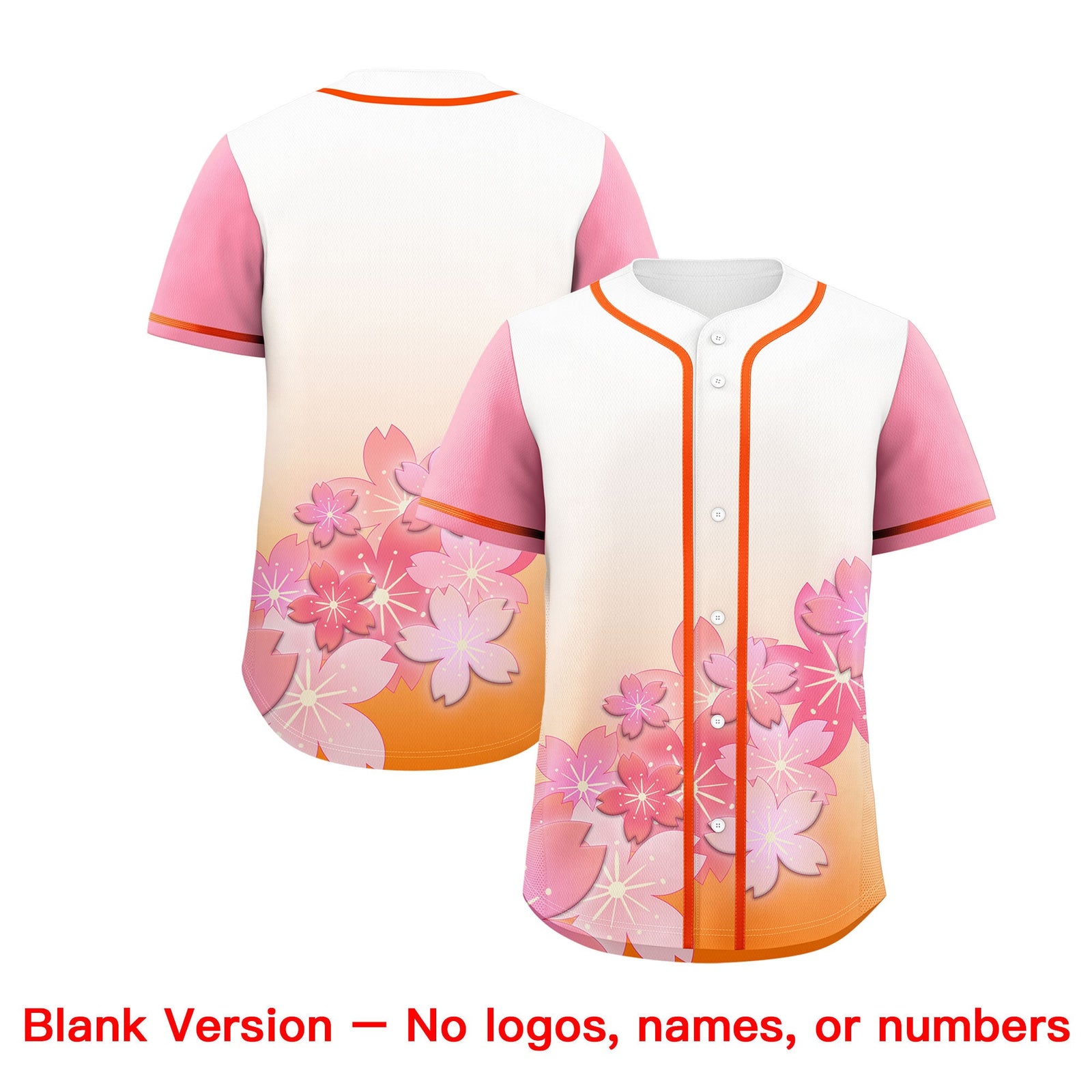 Custom Gold Orange Pink Gradient Fashion Elastic Baseball Jersey| KXKSHOP
