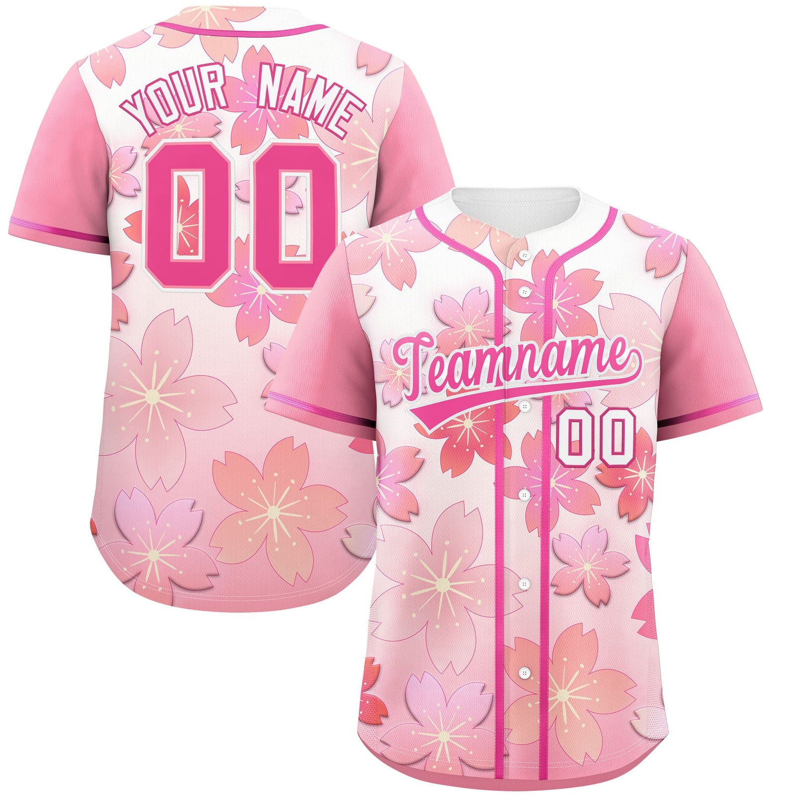 Custom Pink Gradient Fashion Elastic Baseball Jersey| KXKSHOP
