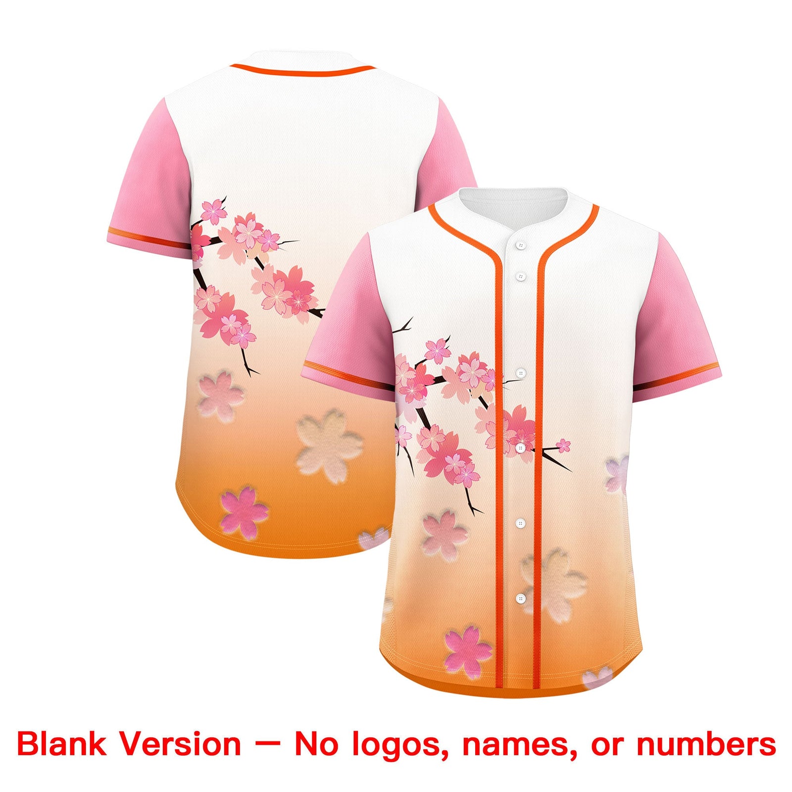 Custom Gold Orange Pink Gradient Fashion Elastic Baseball Jersey| KXKSHOP
