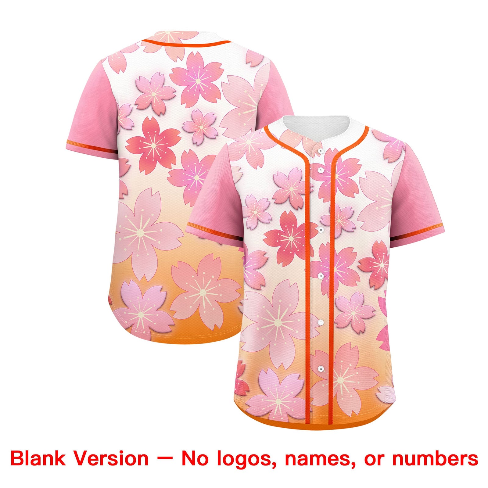 Custom Gold Orange Pink Gradient Fashion Elastic Baseball Jersey| KXKSHOP