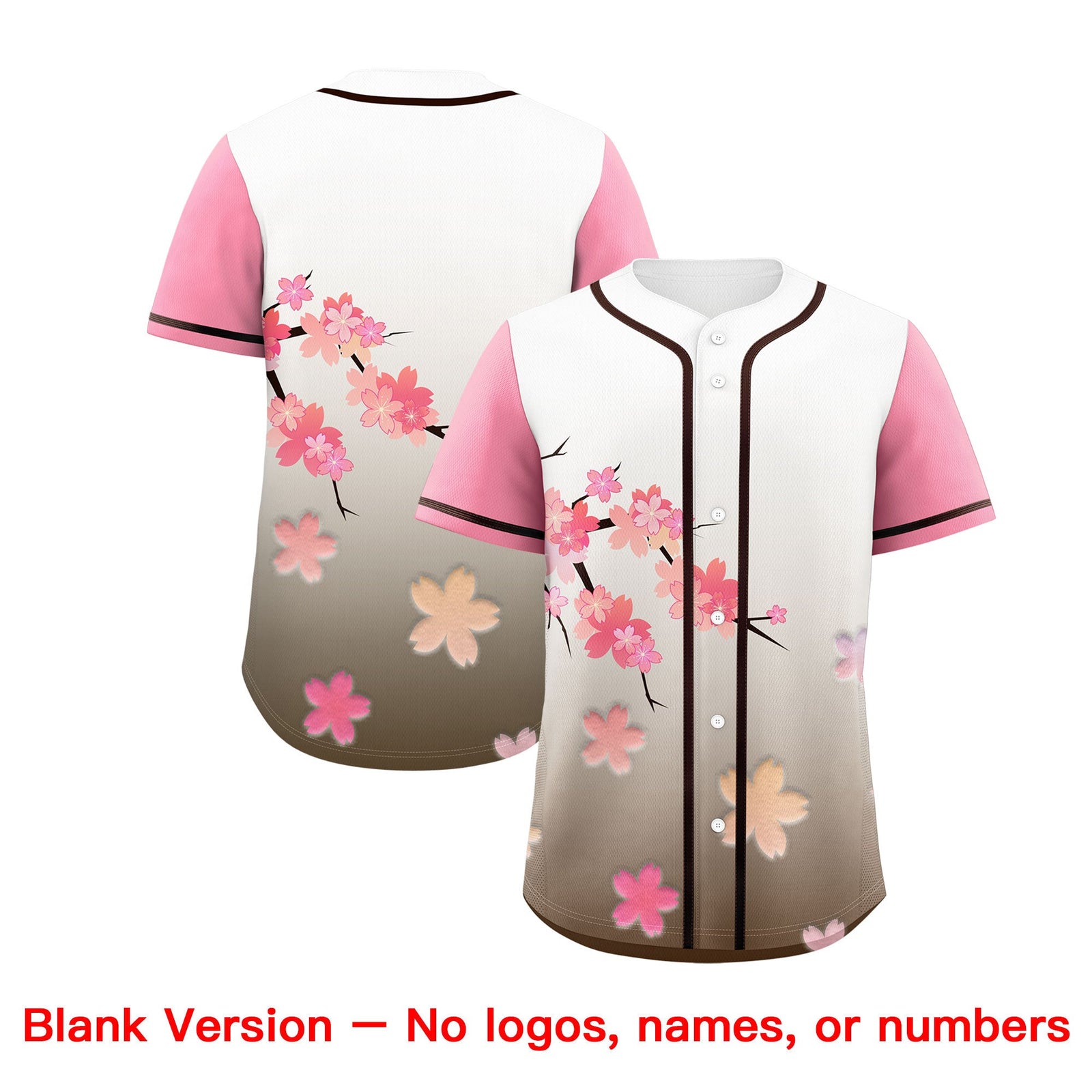 Custom Pink Seal Brown Gradient Fashion Elastic Baseball Jersey| KXKSHOP