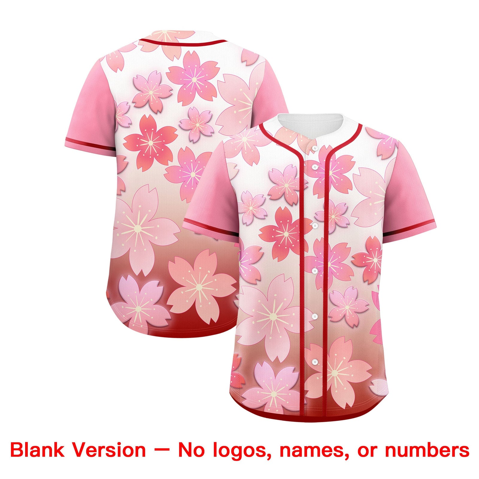Custom Pink Red Gradient Fashion Elastic Baseball Jersey| KXKSHOP