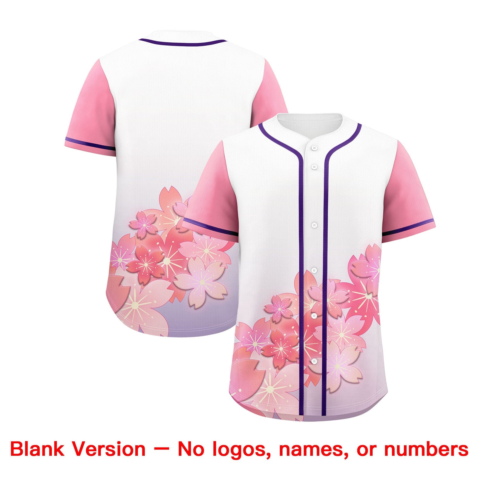 Custom Light Purple Pink Gradient Fashion Elastic Baseball Jersey| KXKSHOP