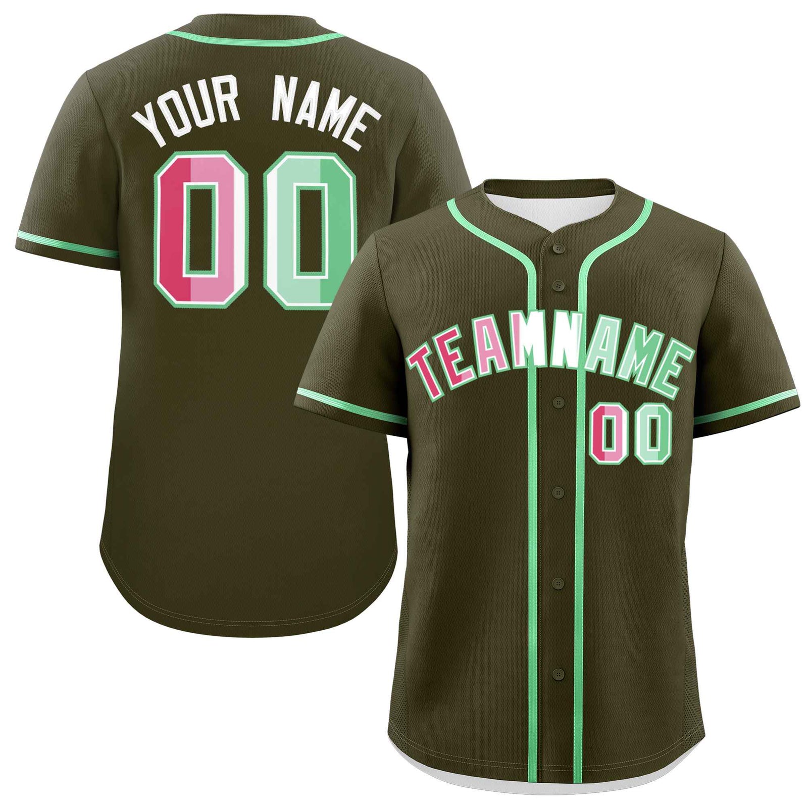Custom Olive Abrosexual For Pride Month Classic Style Authentic Baseball Jersey