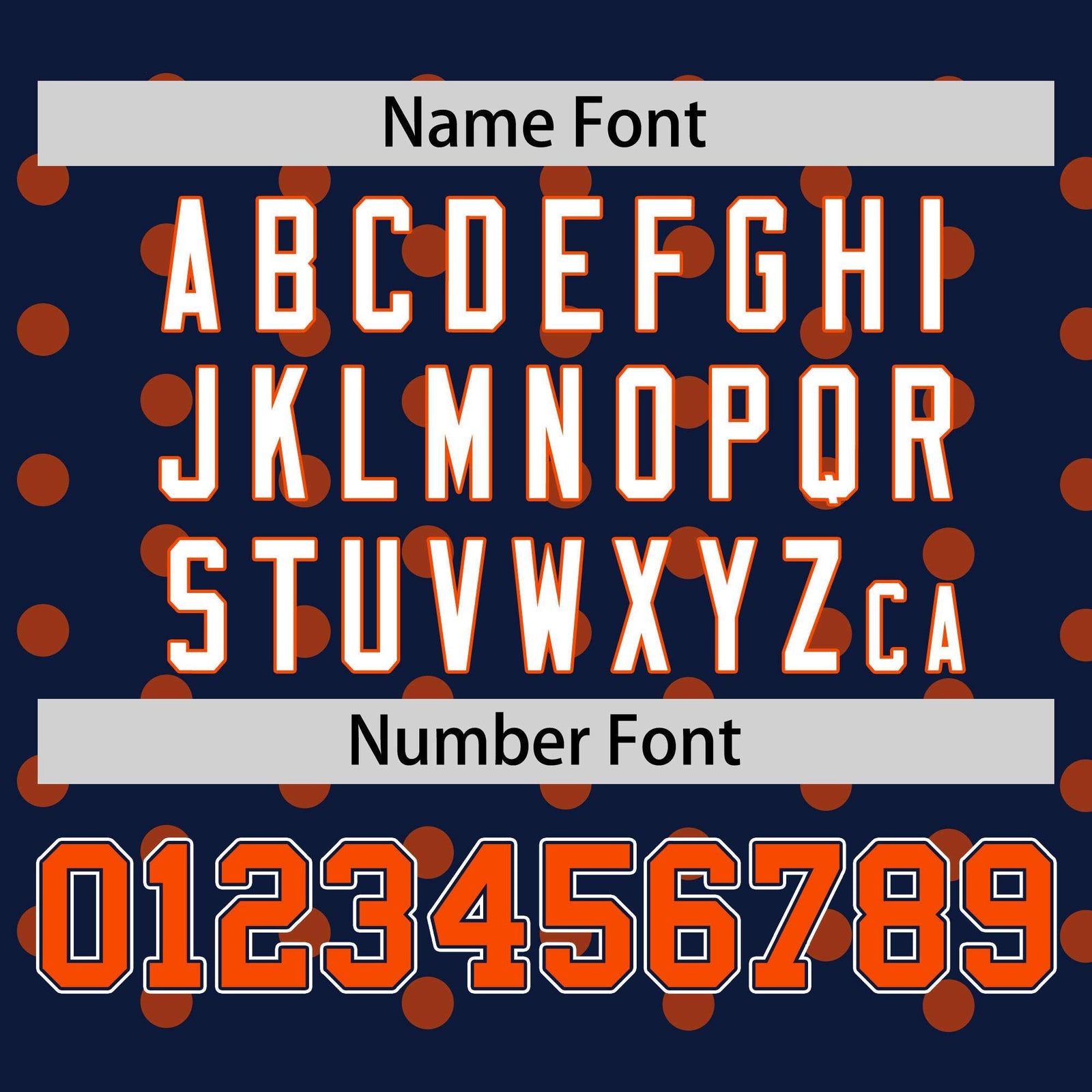 Custom Navy Orange Personalized Polka Dot Graffiti Pattern Authentic Baseball Jersey