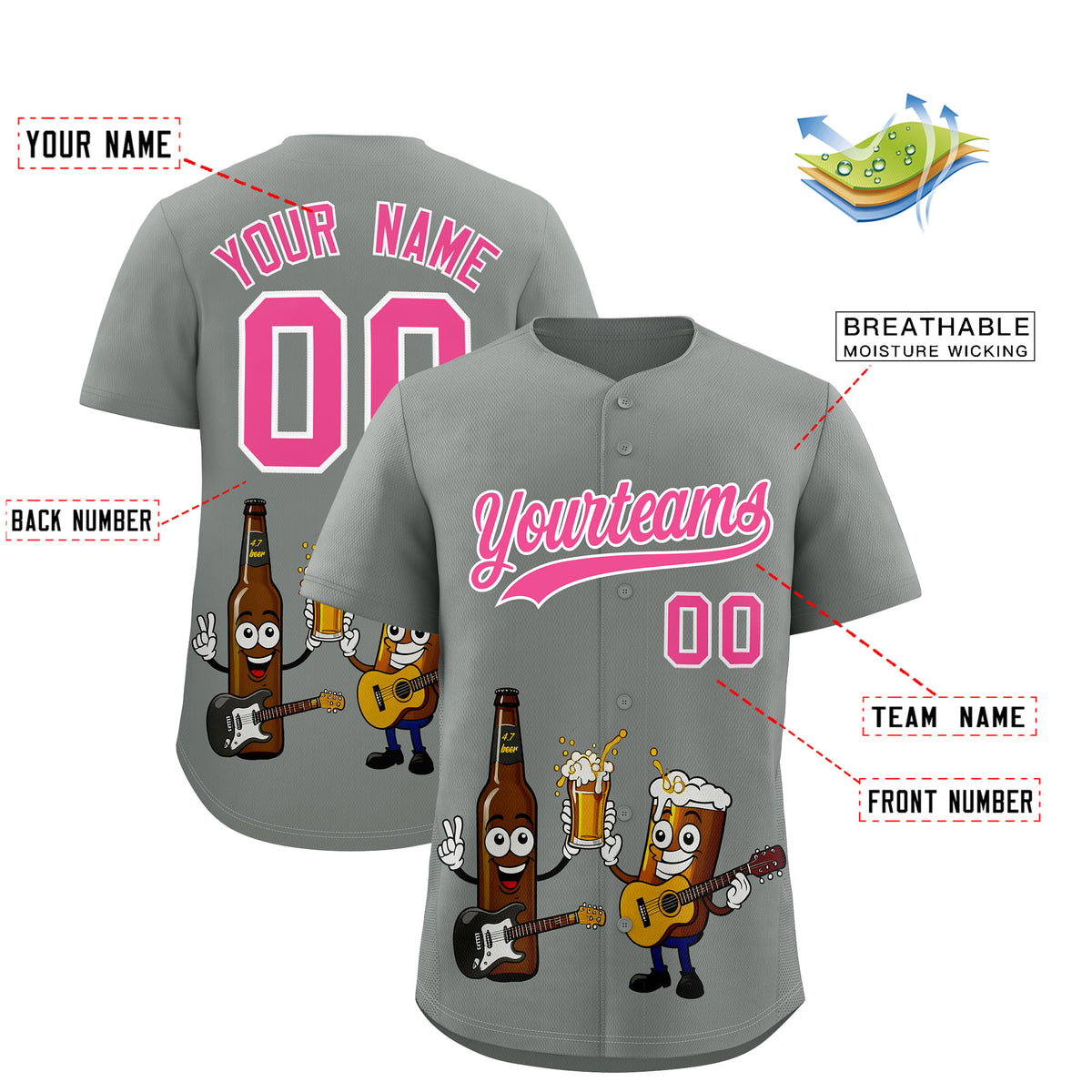 Custom Gray Personalized Team Shirts for Parties &amp; Training | KXKSHOP