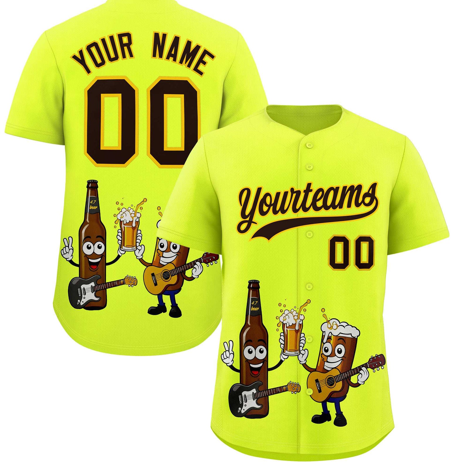Custom Fluorescent Green Personalized Team Shirts for Parties & Training | KXKSHOP