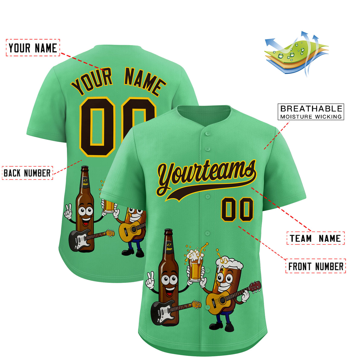 Custom Neon Green Personalized Team Shirts for Parties &amp; Training | KXKSHOP