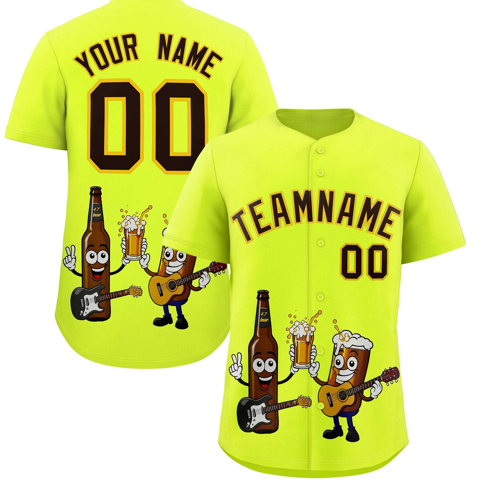 Custom Fluorescent Green Personalized Team Shirts for Parties & Training | KXKSHOP