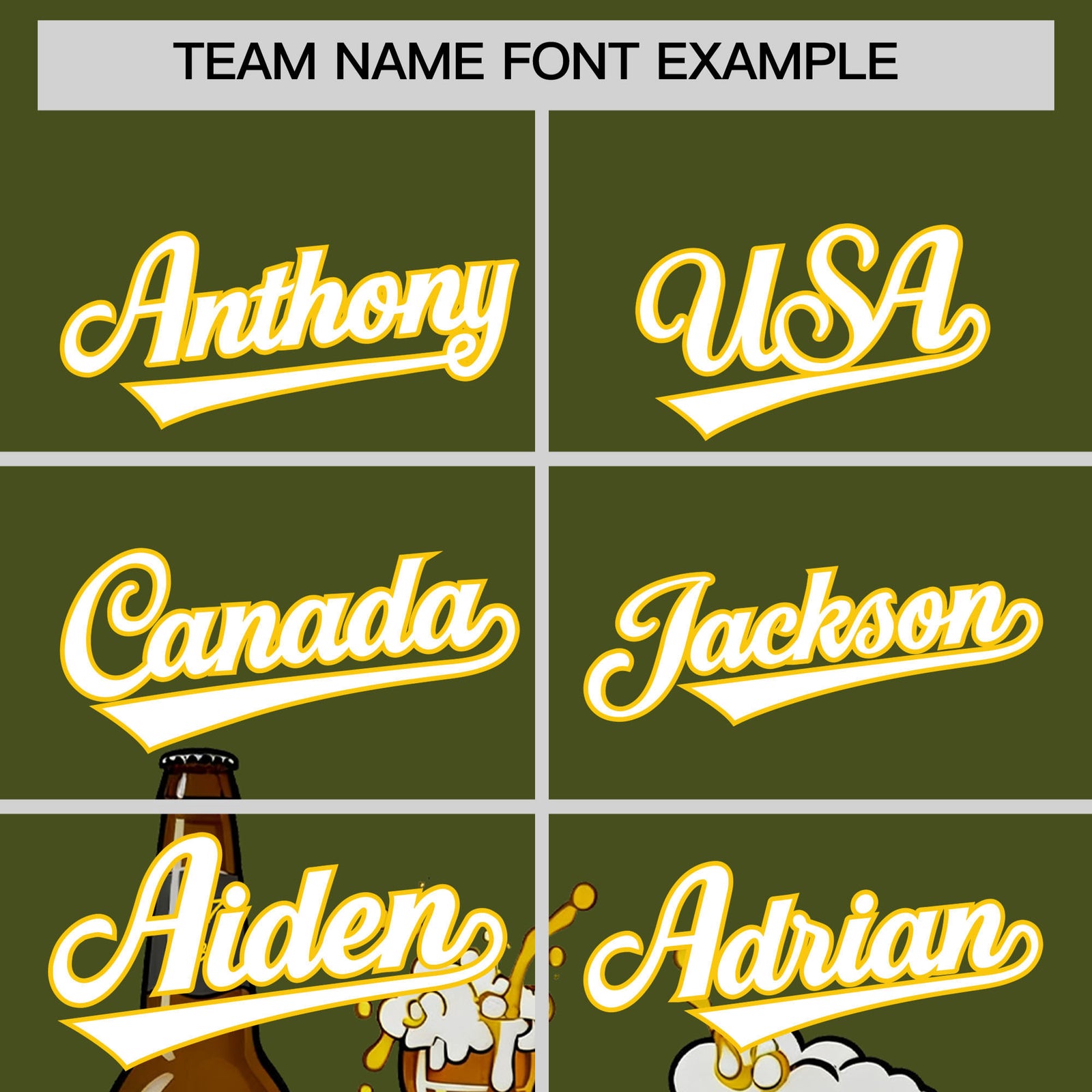Custom Olive Personalized Team Shirts for Parties & Training | KXKSHOP