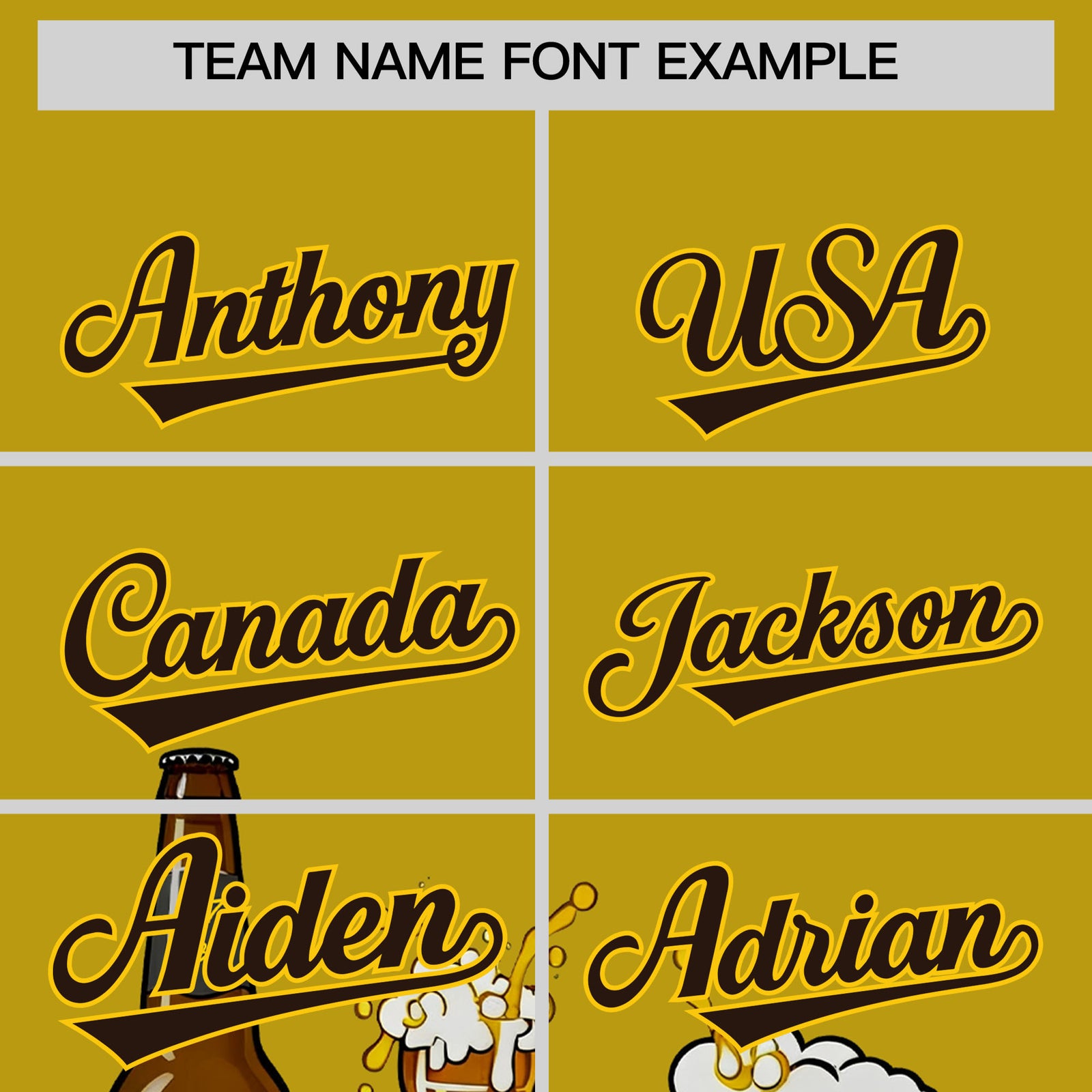 Custom Old Gold Personalized Team Shirts for Parties & Training | KXKSHOP
