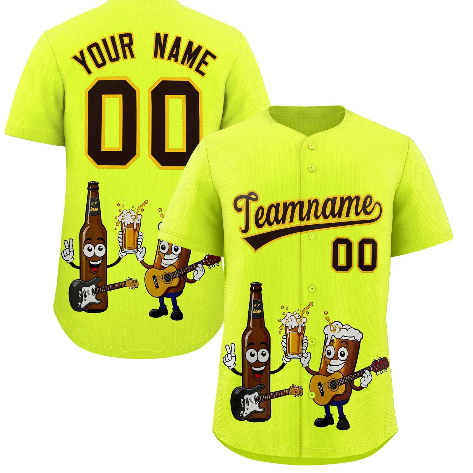 Custom Fluorescent Green Personalized Team Shirts for Parties & Training | KXKSHOP