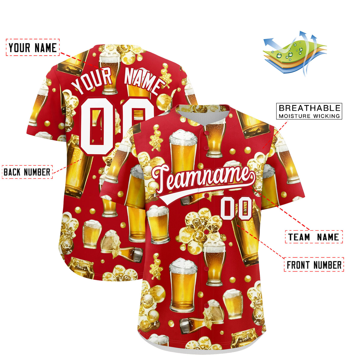 Custom Red Personalized Team Shirts for Parties &amp; Training | KXKSHOP