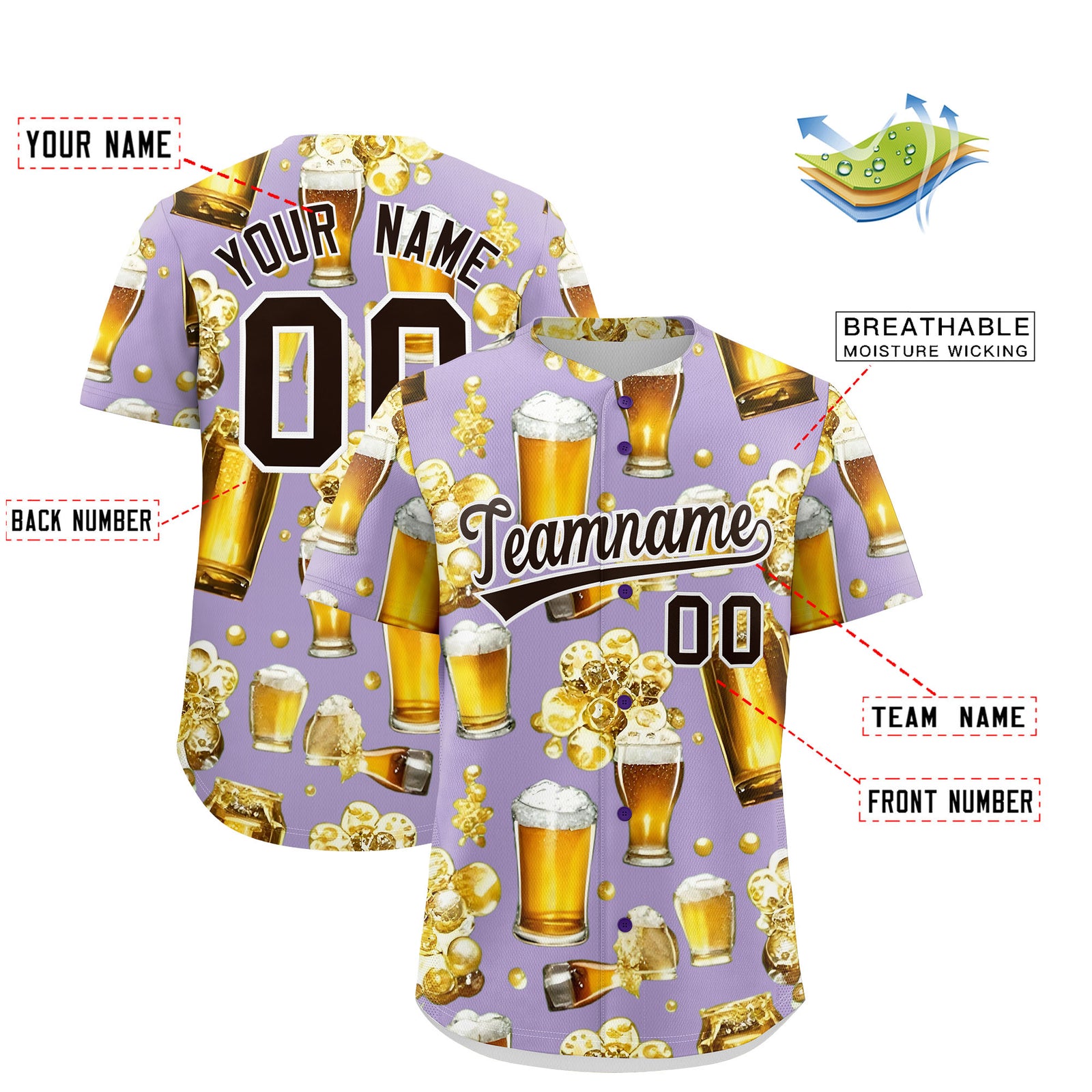 Custom Light Purple Personalized Team Shirts for Parties & Training | KXKSHOP