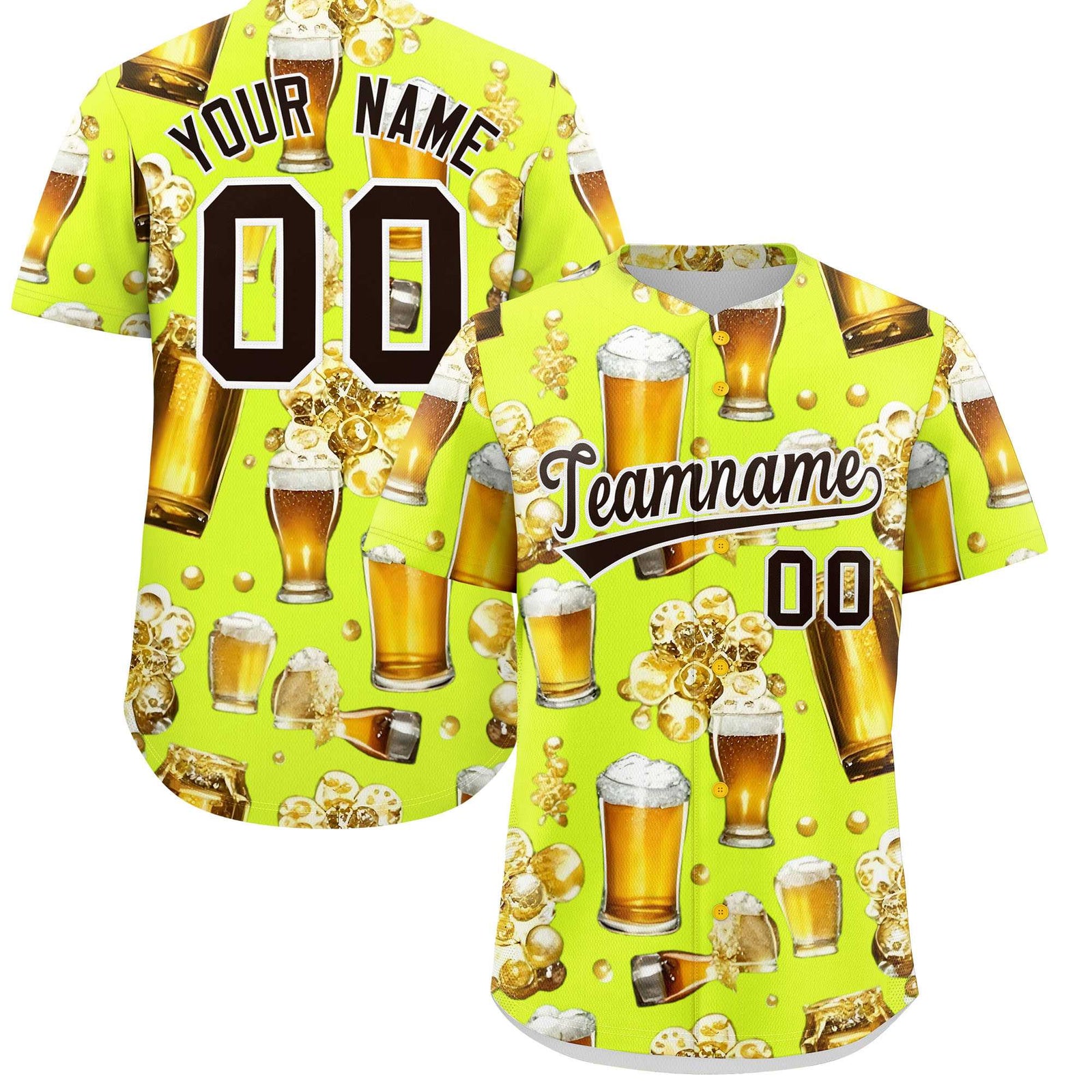 Custom Fluorescent Green Personalized Team Shirts for Parties & Training | KXKSHOP