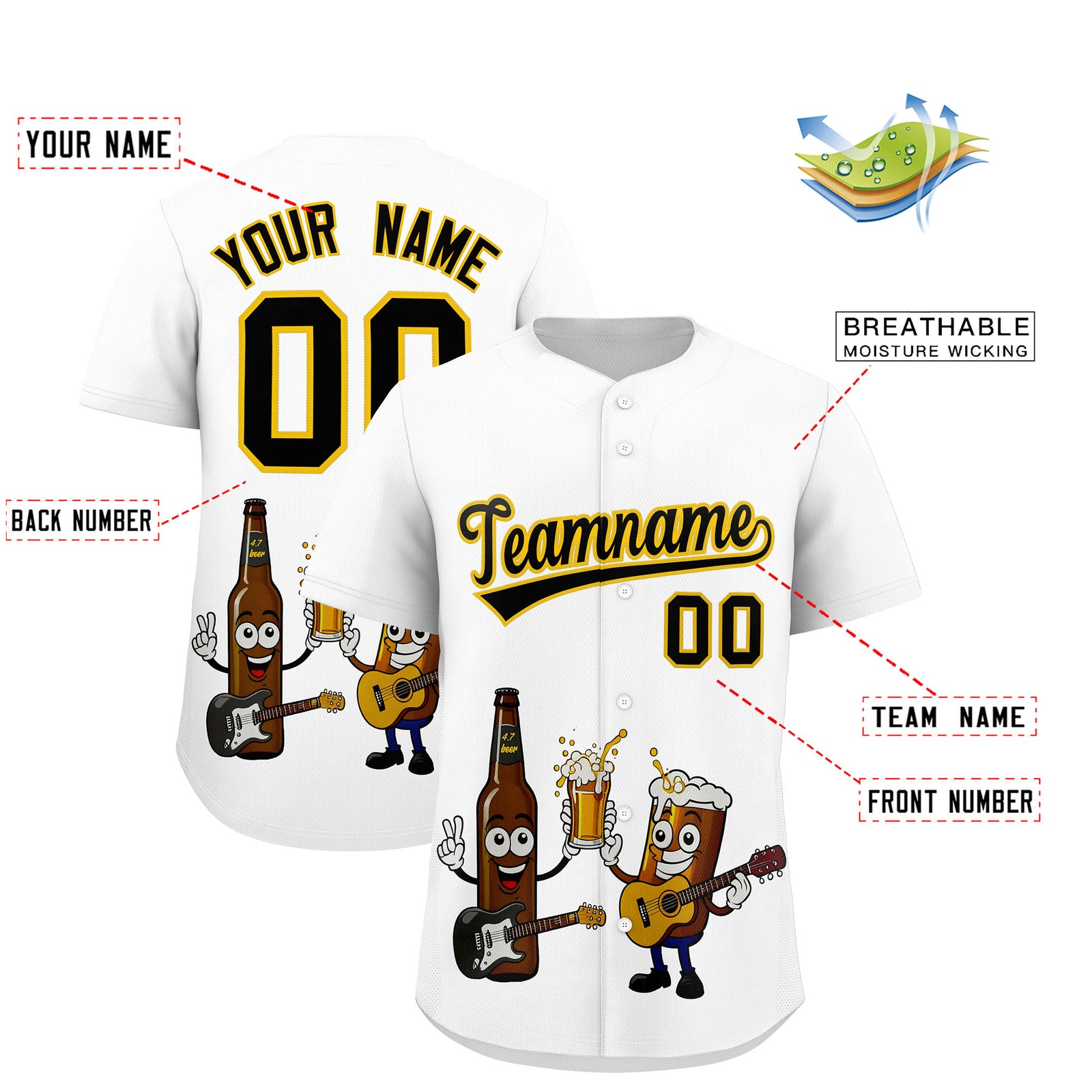 Custom White Personalized Team Shirts for Parties & Training | KXKSHOP