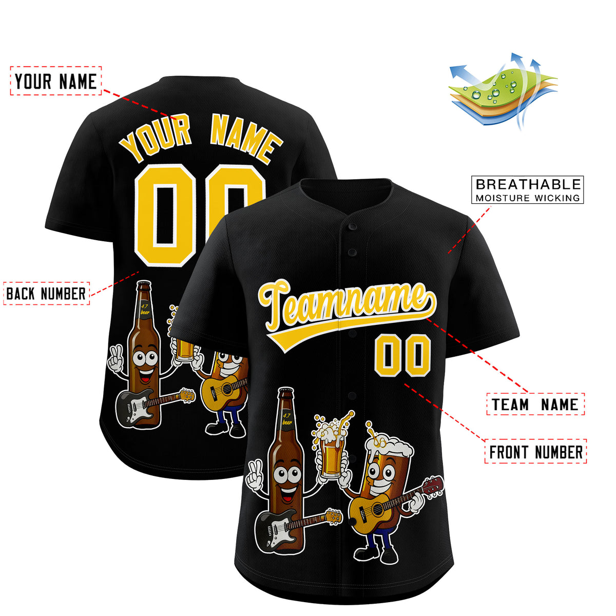Custom Black Personalized Team Shirts for Parties & Training | KXKSHOP