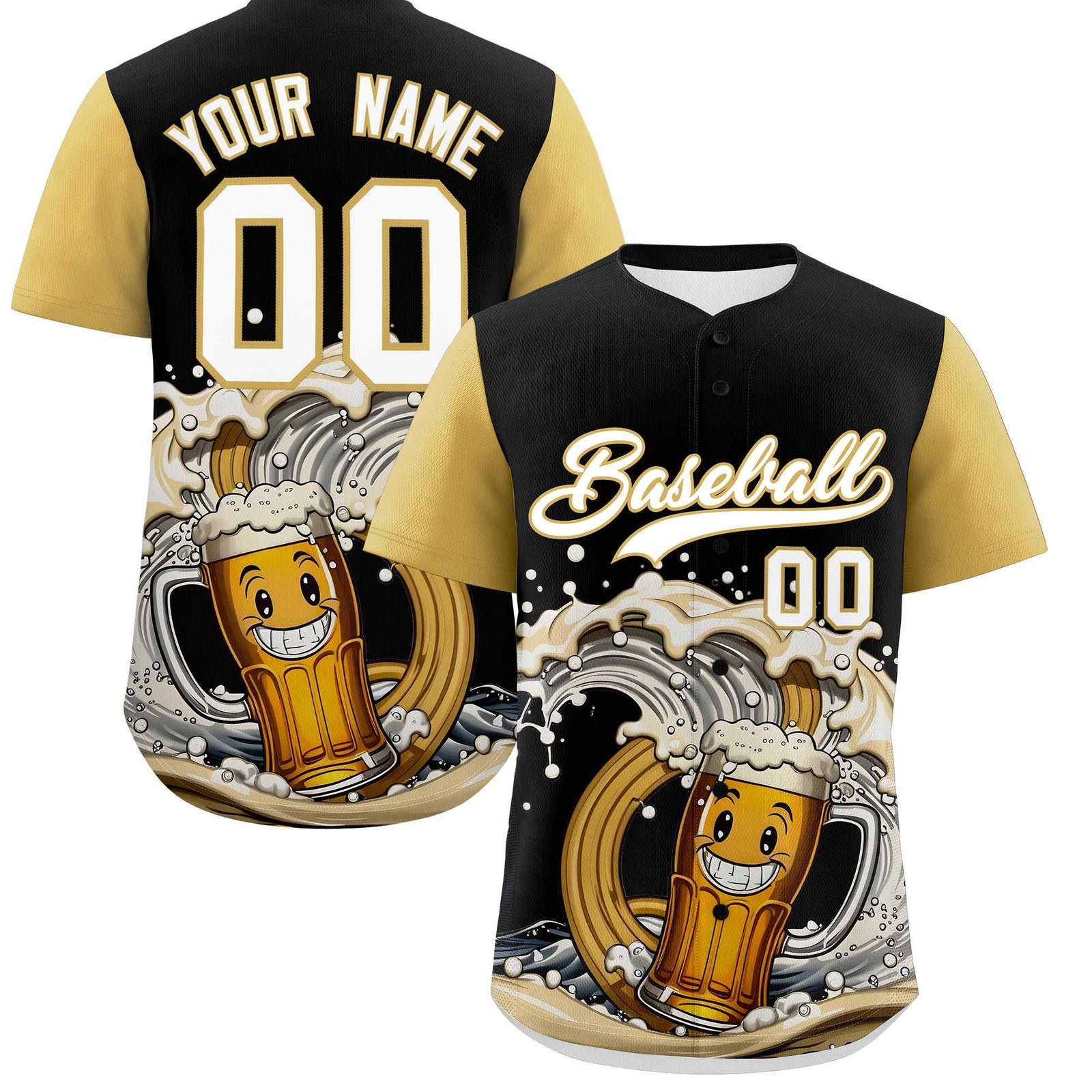 Custom Old Gold Personalized Team Shirts for Parties & Training | KXKSHOP