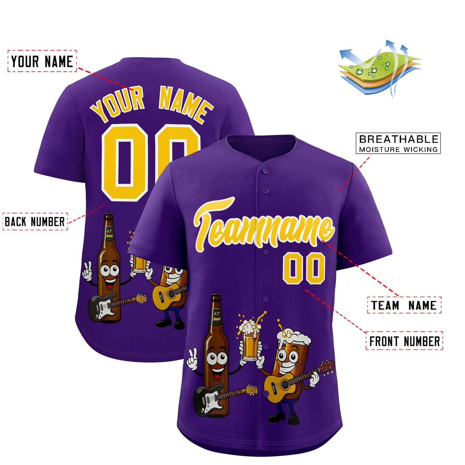 Custom Purple Personalized Team Shirts for Parties & Training | KXKSHOP